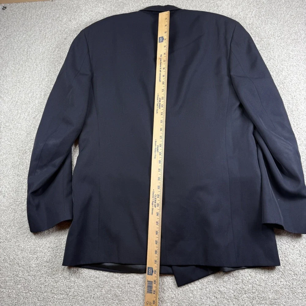 Vintage Givenchy Blazer Mens 44 Navy Blue Double Breasted Gold Button Wool‎